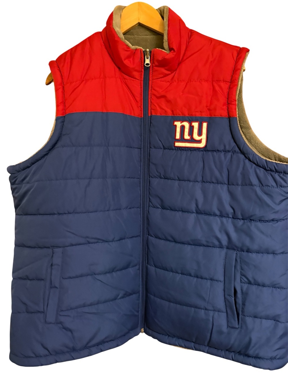 NFL Red and Navy Quilted Kids Puffer Vest